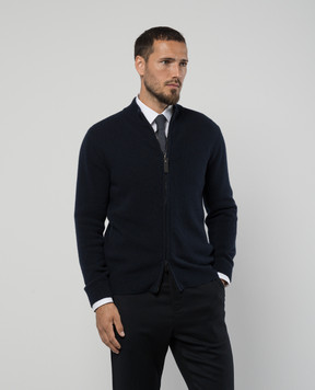 Canali Синий кардиган из шерсти и кашемира MK02164C0022