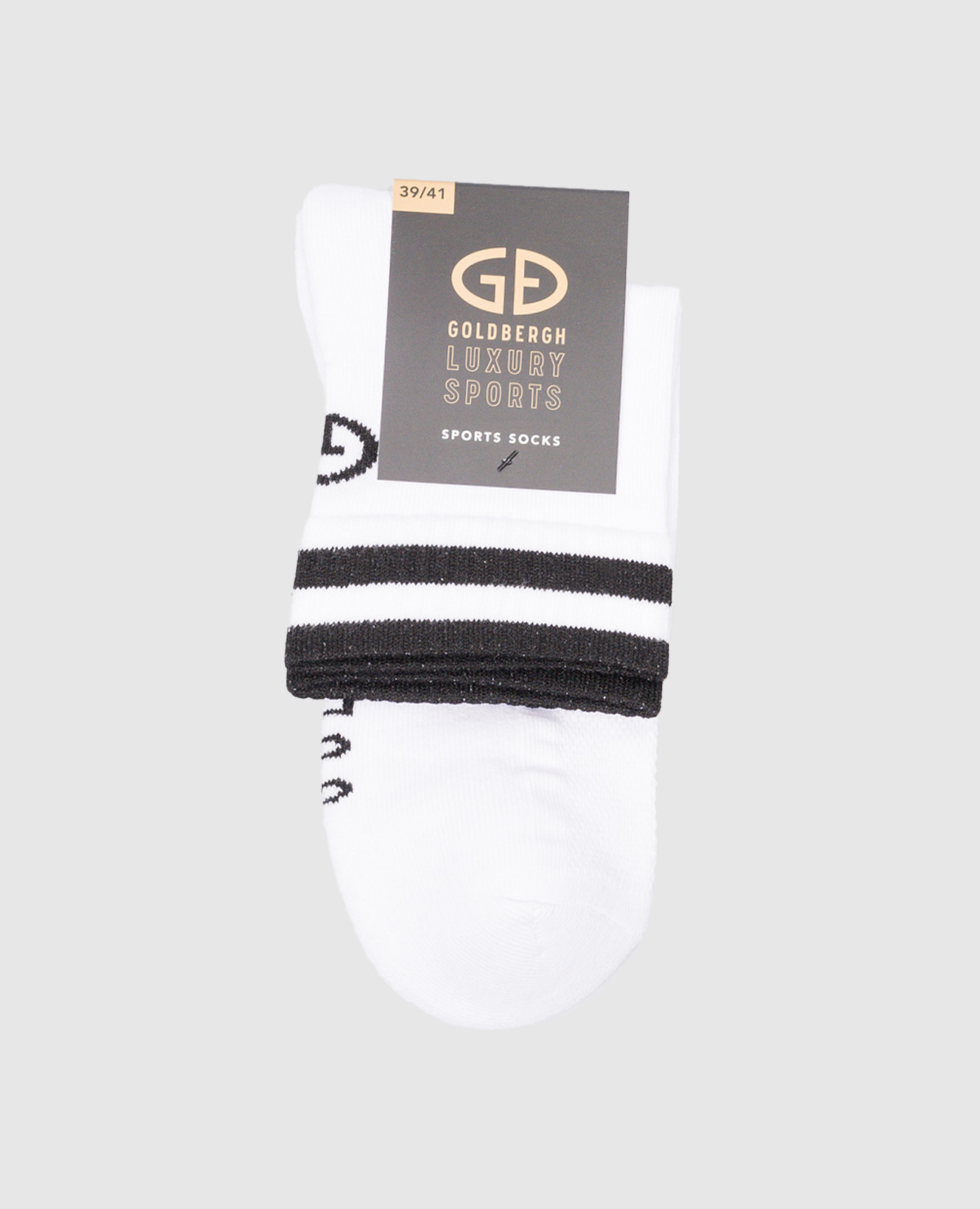 Sales white socks with logo pattern