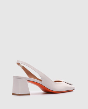 Santoni Білі шкіряні слінгбеки WDMN70342HA2NSZA
