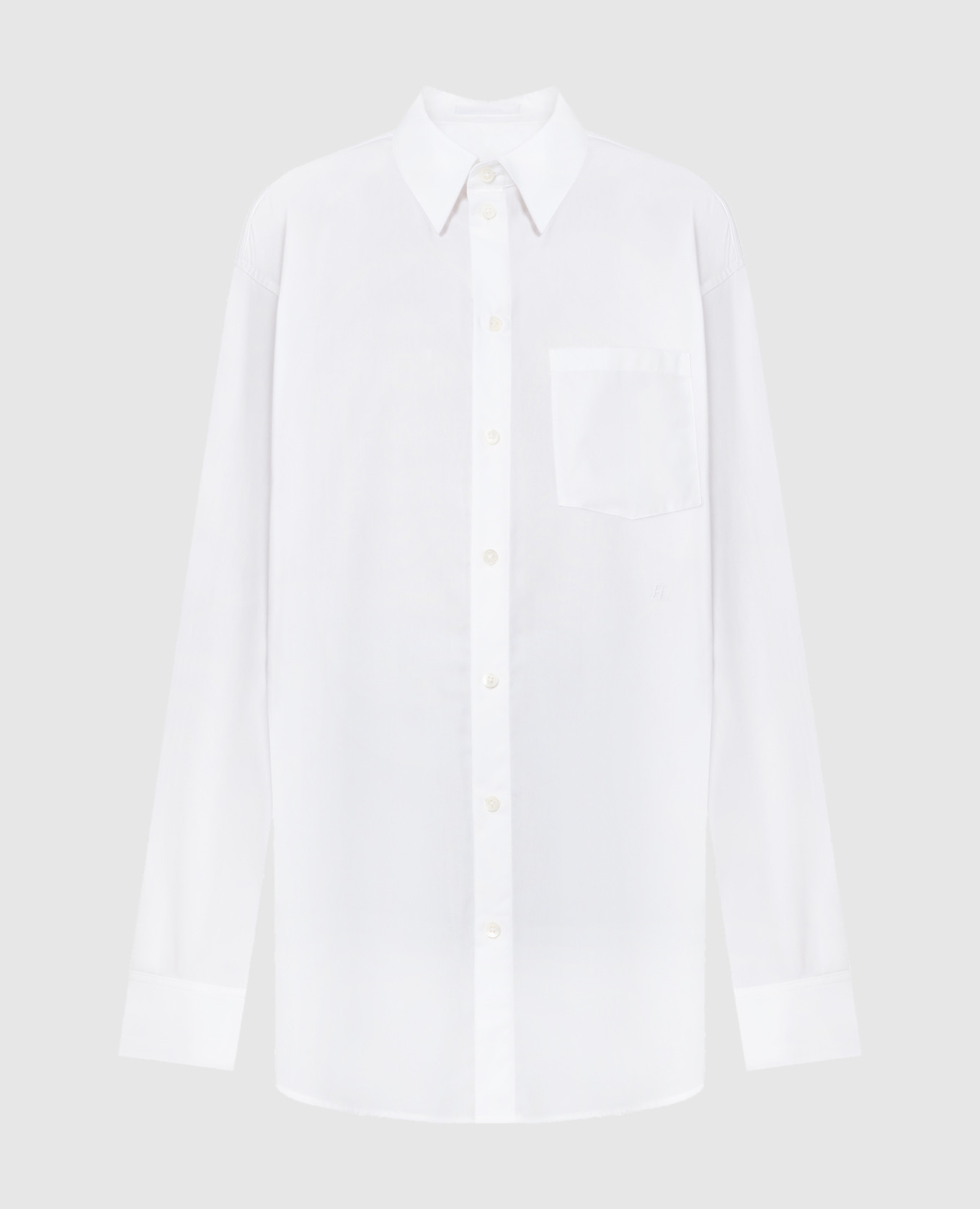 Белая рубашка с вышивкой монограмм логотипа