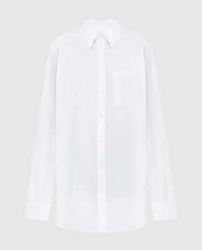Helmut Lang Белая рубашка с вышивкой монограмм логотипа O01HW501