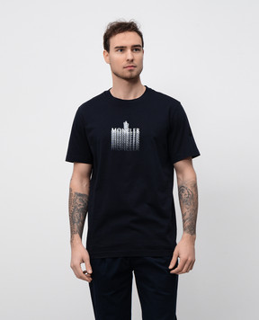 Moncler Синя футболка з контрастним логотипом K10918C0002989A17