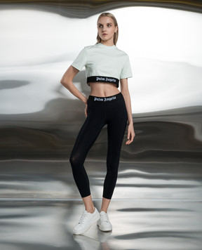 Palm Angels Зелена футболка з візерунком логотипа PWAA051S24JER001