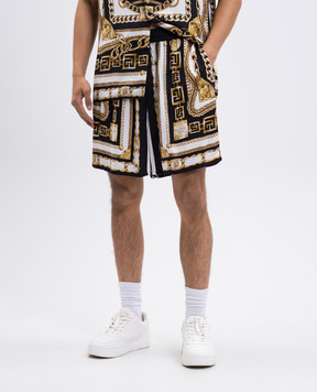 Balmain Чорні шорти в принт FH1PA145VI41
