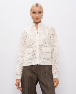Ermanno Scervino Life Білий кардиган з квітковою вишивкою D474M303EKP