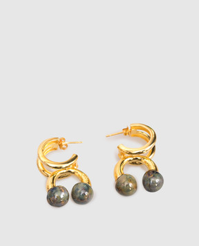 House of Fou Золотисті сережки Bon Bon DOUBLELAYEREDHOOPSWIT