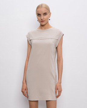 Brunello Cucinelli Бежевое платье из шелка M0S28AB703y