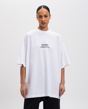 Vetements Біла футболка з принтом UA66TR690Ww
