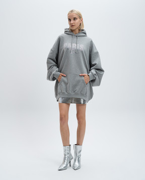Vetements Серое меланжево худи с кристаллами UA65HD590G