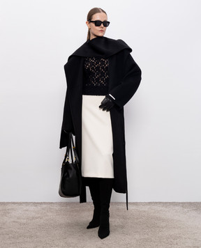 Max Mara Sportmax Черное пальто Baldo из шерсти BALDO