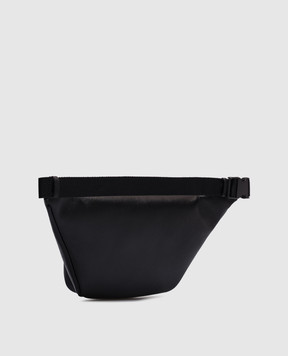 Balenciaga Черная кожаная поясная сумка Explorer с принтом логотип логотип. 5295502ABND