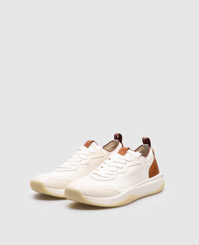 Loro Piana Белые комбинированные кроссовки с логотипом FAO3862