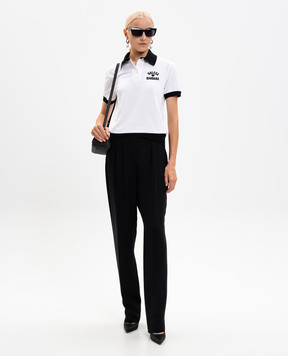 Dolce&Gabbana Белое поло с контрастной аппликацией логотипа F8V33ZGDDBE