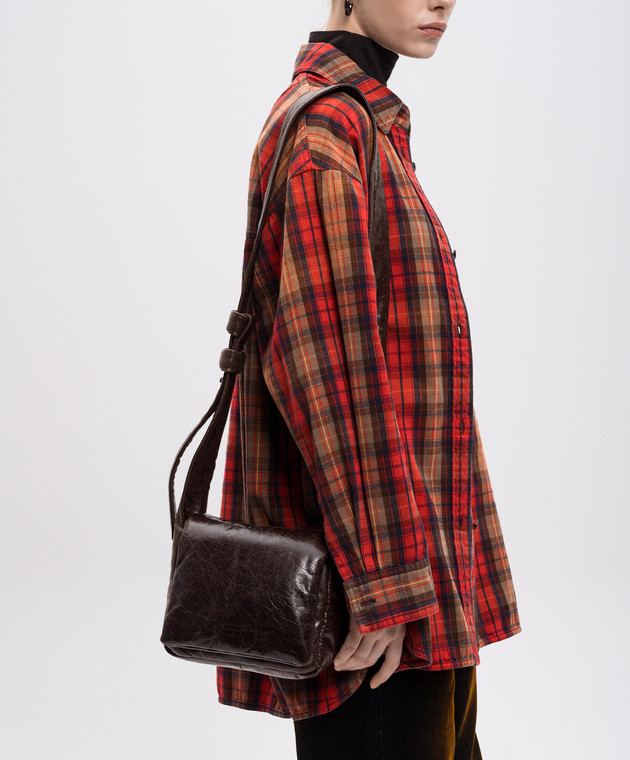 Juun.j Коричневая кожаная сумка с логотипом JW4XD4W52D изображение 2