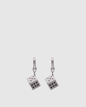 Off-White Сріблясті сережки у вигляді кубиків OMOD11AW24MET001