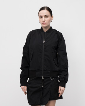 Helmut Lang Черный бомбер с логотипом P03HW102