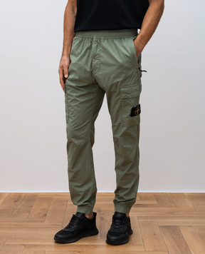 Stone Island Зелені джогери з патчем логотипа K1S153100031S0003