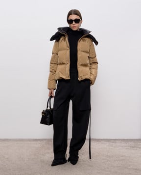 Moncler Бежевий укорочений пуховик Castelnou K20931A00150539ZD