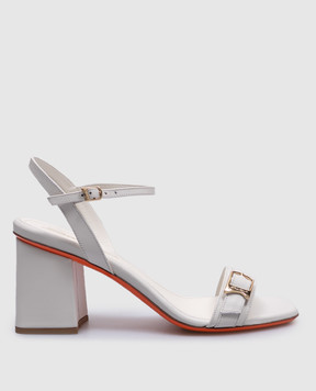 Santoni Белые кожаные босоножки WHVT70836HA2TYLC