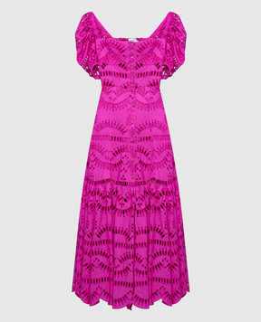 Charo Ruiz Розовое платье-рубашка Spiana с вышивкой бродери 243624