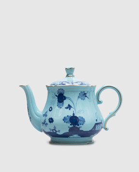 Ginori 1735 Голубой фарфоровый чайник-заварник из коллекции Oriente Italiano 600 мл 003RG00FTE400G00124300