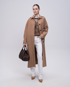 Max Mara Коричневий ажурний джемпер FAREA FAREA