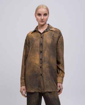 Maison Margiela MM6 Коричнева блуза із шовку S52DT0046M35244