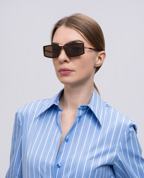 Max Mara Золотые солнцезащитные очки MILLER MILLER1