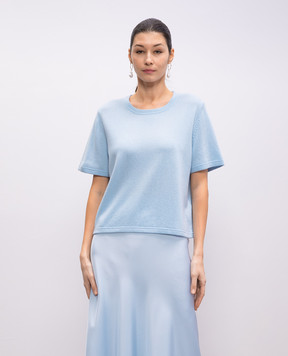 Allude Голубой топ из шерсти и кашемира 25217703