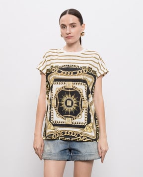Balmain Біла футболка з принтом Balmain Chain FF1EF012GF02