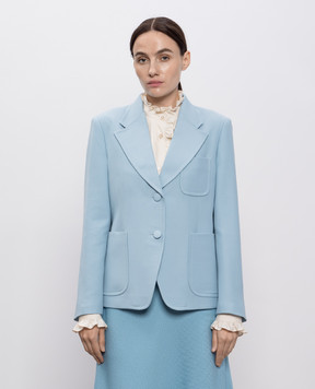 Valentino Блакитний жакет з вовни та шовку 7B3CE4R51CF