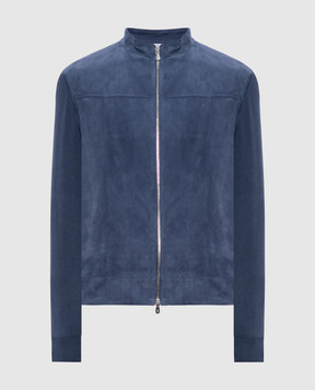 Brunello Cucinelli Голубая комбинированная куртка с замшей M0PCL2030