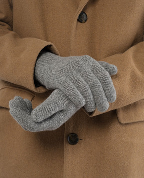 Brunello Cucinelli Серые меланжевые перчатки из кашемира M2293118