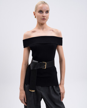 Givenchy Черный кожаный ремень с логотипом BB408JB2AE