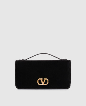 Valentino Чорна оксамитова сумка з логотипом 7W2P0AU1CPX