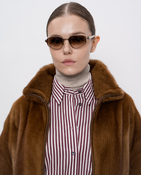 Brunello Cucinelli Коричневі сонцезахисні окуляри з логотипом MOCPATTS08