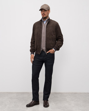 Canali Коричнева замшева куртка LE00298O70466