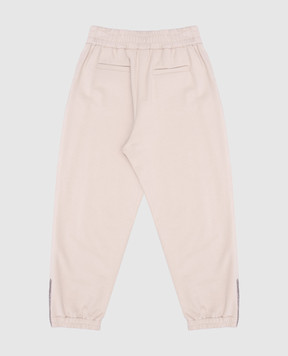 Brunello Cucinelli Детские бежевые джогеры с цепочкой мониль BN05NE635B