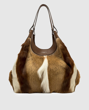 Gianni Chiarini Коричнева шкіряна сумка Dua сафарі BS12022SPBOK