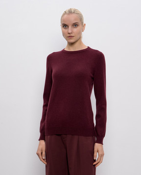 Brunello Cucinelli Бордовий джемпер з кашеміру з ланцюжком моніль M12144400P