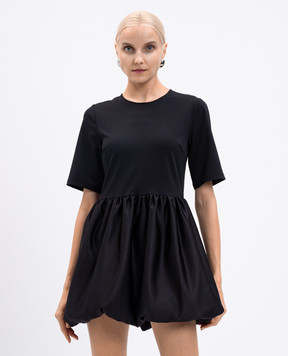 Twinset Чорна сукня міні з логотипом 252TF2050