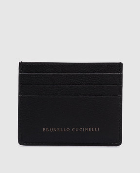 Brunello Cucinelli Черный кожаный картхолдер с логотипом MWEID2713