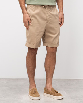 Canali Бежеві шорти з відворотами PT0135595606