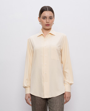 Loro Piana Бежева блуза André із шовку FAO0500