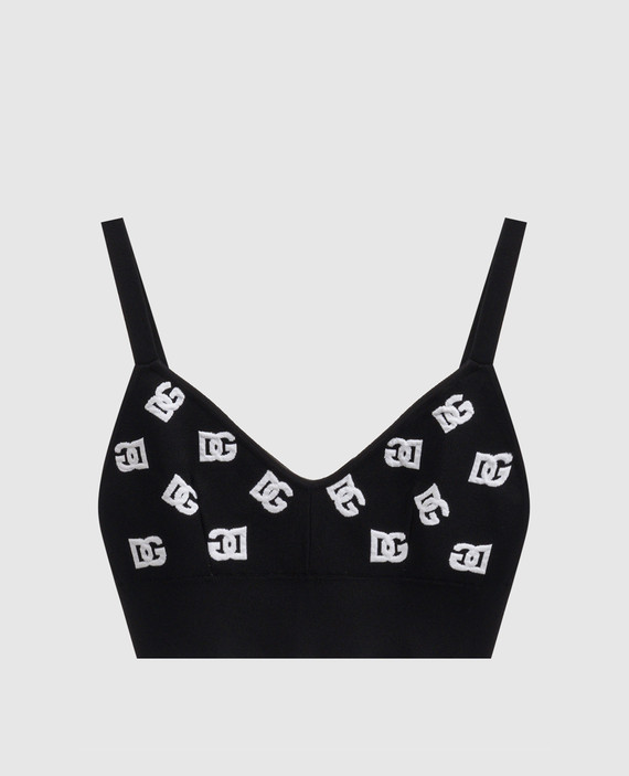 Black top with logo pattern