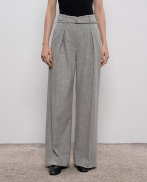 Brunello Cucinelli Серые брюки из шерсти и кашемира MB162P9050