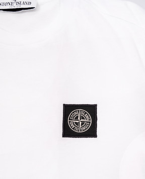 Stone Island Дитяча біла футболка з нашивкою логотипа 8116201471012