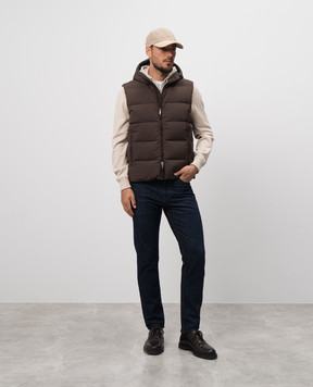 Brunello Cucinelli Бежевая спортивная куртка с шерстью, кашемиром и шелком. M3623246G