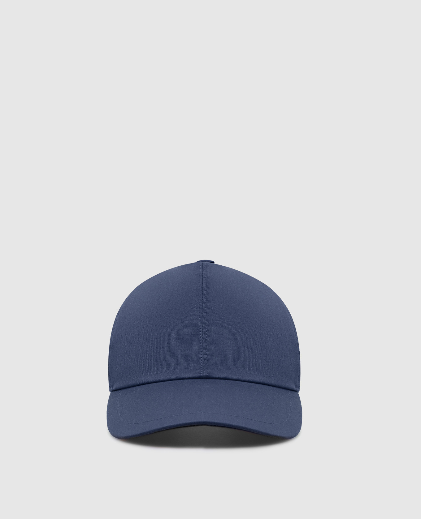 Blue cap made of wool with a logo