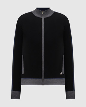 Bertolo Cashmere Черная спортивная куртка с шерстью 902087001965